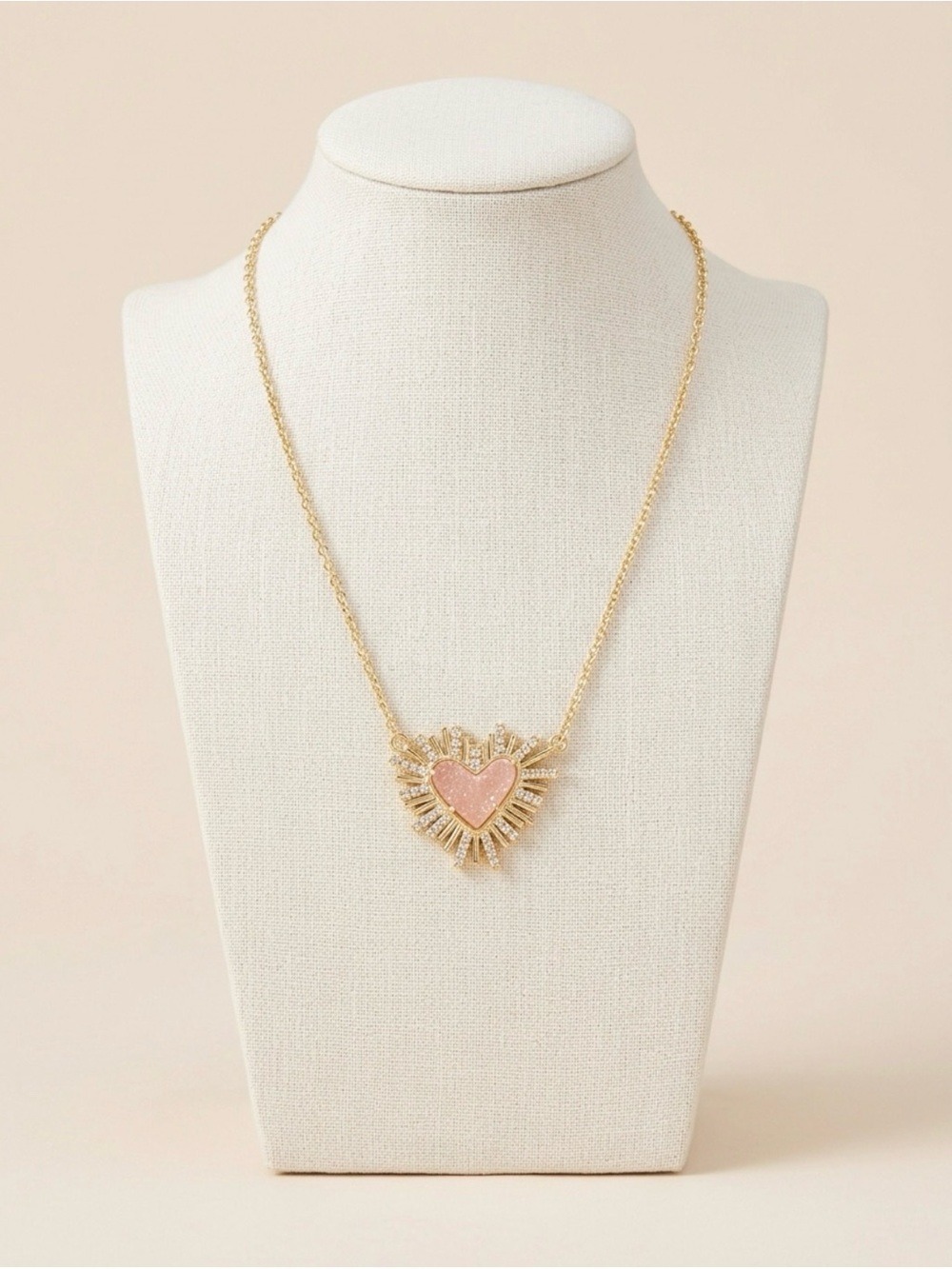 Kendra Scott x Dolly Parton Sunburnt pink & gold heart necklace